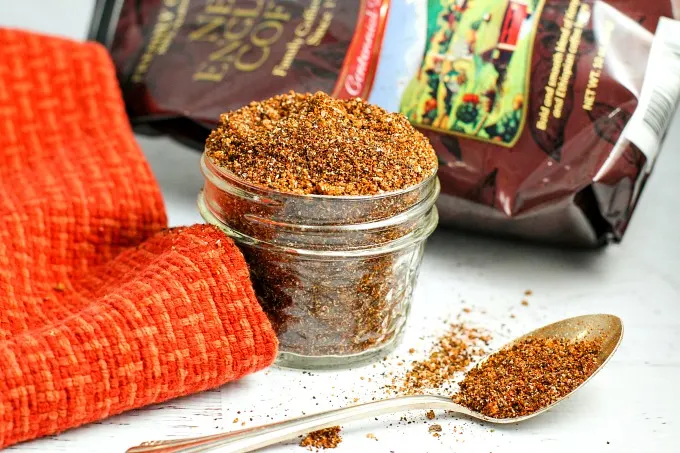 Coffee Chili dry rub, rubbed on pork before grilling, creates a "crust" packed with flavor that also helps keeps your meat tender and juicy! This easy recipe is sure to be a hit at your next BBQ!