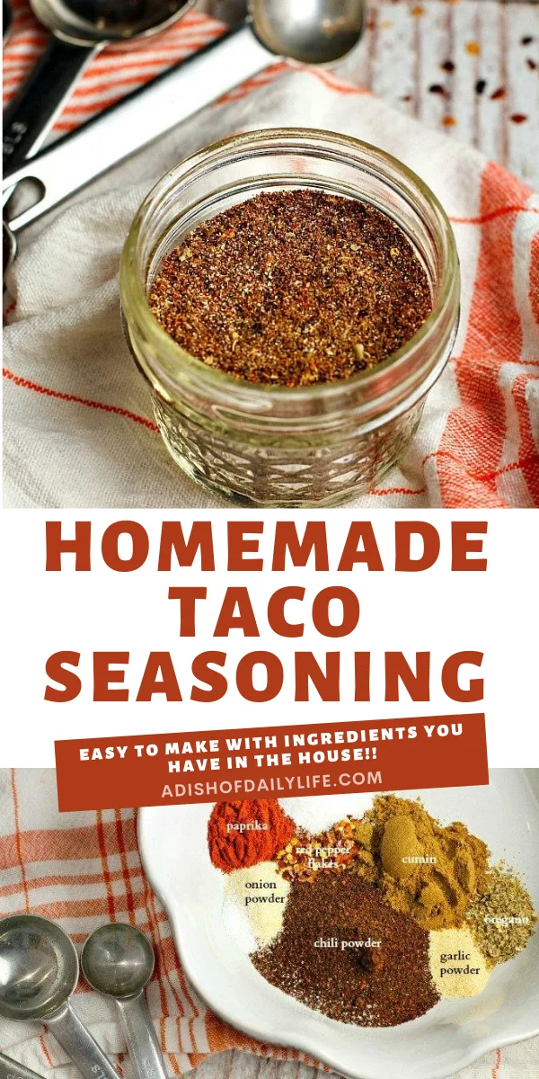 Make your own Homemade Taco Seasoning with ingredients you have right in your spice cabinet. Easy to make spice mix with all of the flavor but none of the preservatives!