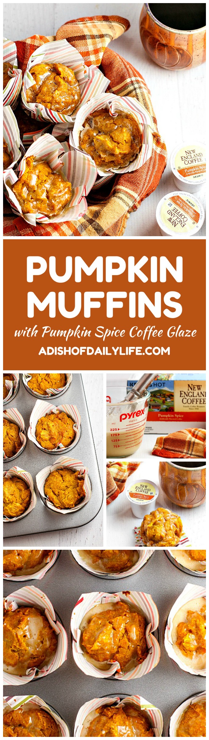 These Pumpkin Muffins with Pumpkin Spice Coffee Glaze are perfectly moist and have just the right amount of sweetness. And you will love the pumpkin spice coffee glaze...it adds a wonderful depth of flavor!