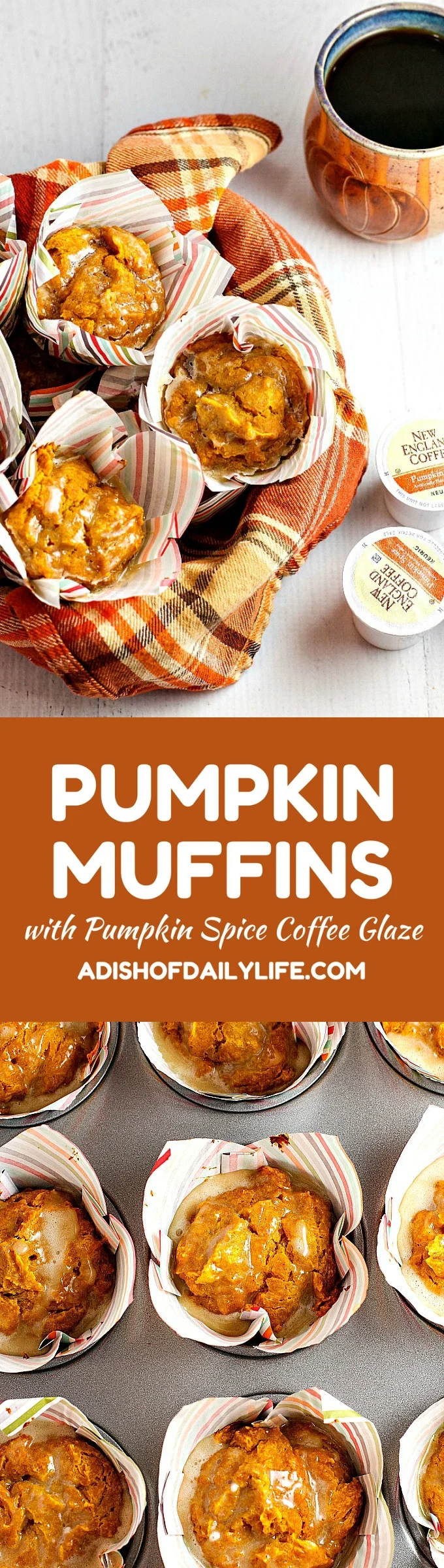 These Pumpkin Muffins with Pumpkin Spice Coffee Glaze are perfectly moist and have just the right amount of sweetness. And you will love the pumpkin spice coffee glaze...it adds a wonderful depth of flavor!