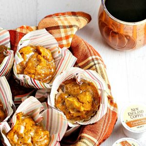 Pumpkin Spice Muffins with Pumpkin Spice Coffee Glaze