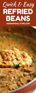 You'll never eat refried beans from a can again after trying this easy homemade refried beans recipe! They only take 15 minutes to make, and they're so versatile...use them as a side dish, as a base for burritos, or in layered bean dip or loaded nachos as well!
