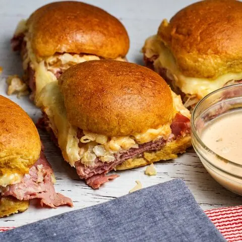 Reuben Sliders with Homemade Russian Dressing