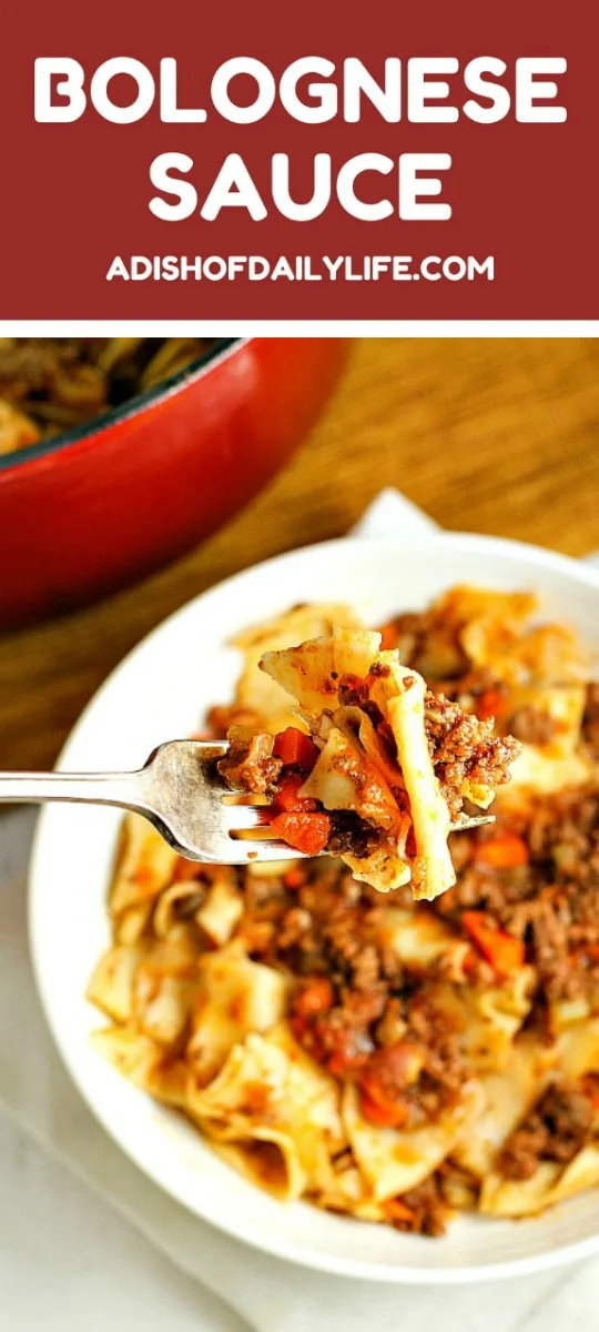 Bolognese Sauce is a hearty, meat based pasta sauce packed with flavor! Perfect as an easy weeknight dinner, it also works for feeding a crowd. 