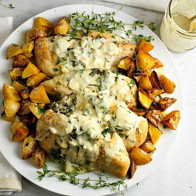 Lemon Herb Chicken with Roasted Potatoes