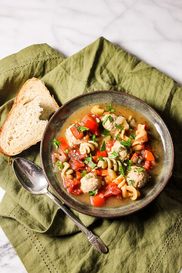 Italian Mini Chicken Meatball Soup | 15 Chicken Soup Recipes that aren't Chicken Noodle