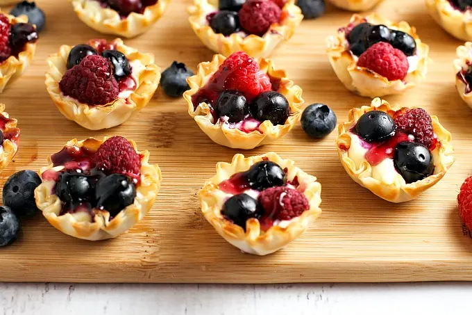 Vanilla Bean Berry Phyllo Cups...an easy to make, bite sized dessert, perfect for holiday entertaining!