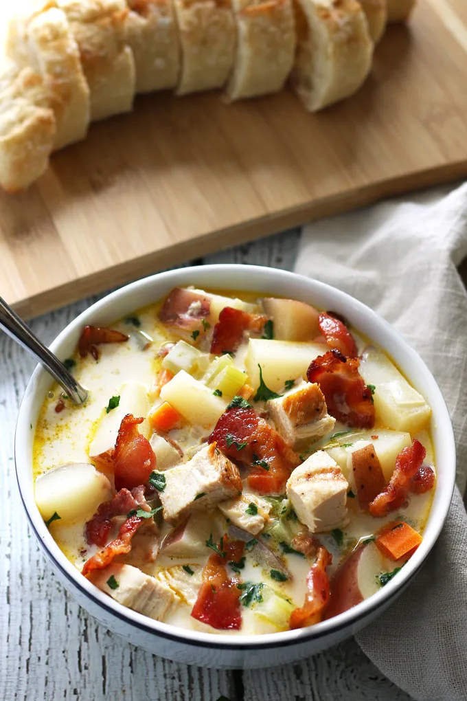 Chicken Potato Chowder | 15 Chicken Soup Recipes that aren't Chicken Noodle