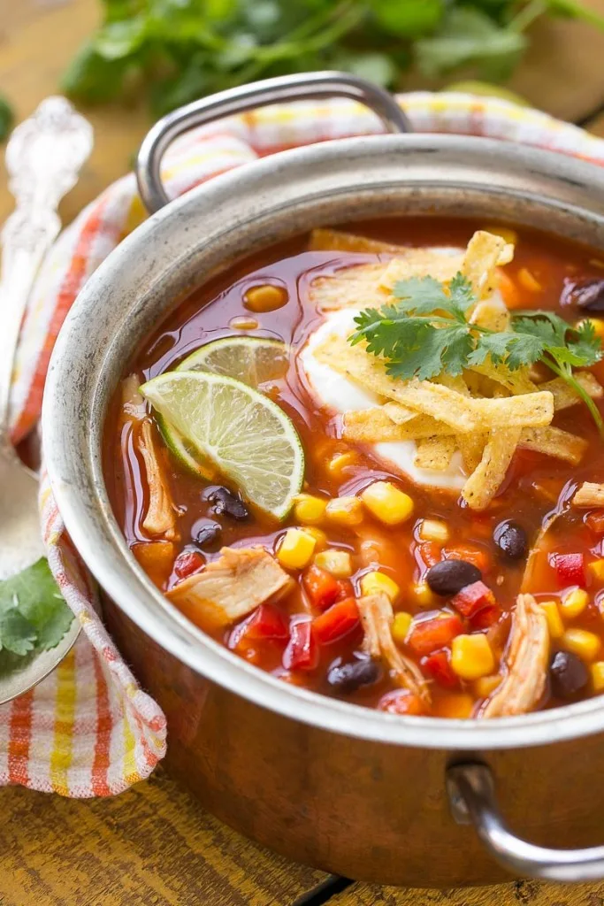 Quick and Easy Chicken Taco Soup | 15 Chicken Soup Recipes that aren't Chicken Noodle