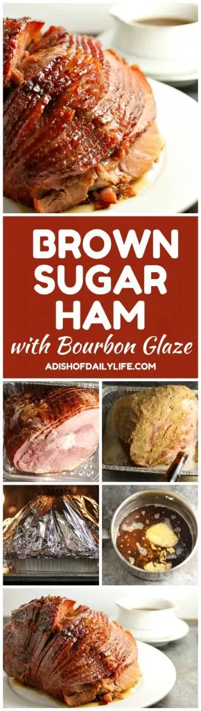 Brown Sugar Ham with Bourbon Glaze...this easy ham recipe is perfect for Christmas or Easter!