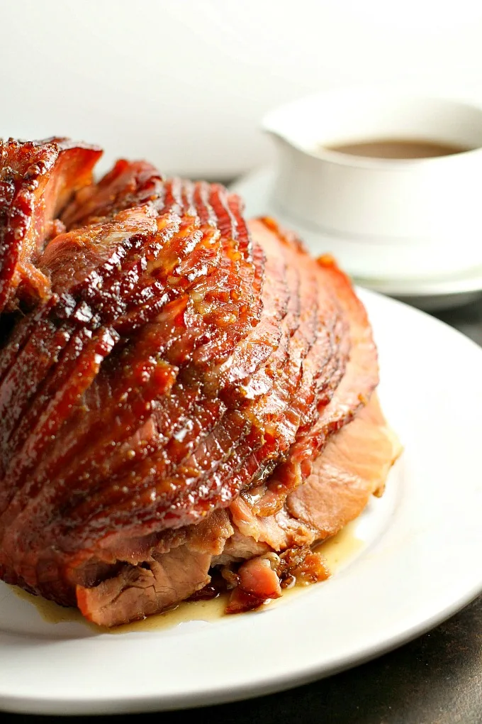 Brown Sugar Ham with Bourbon Glaze...this easy ham recipe is perfect for holiday occasions!