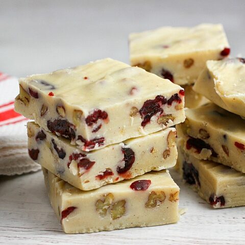 White Chocolate Cranberry Pecan Fudge