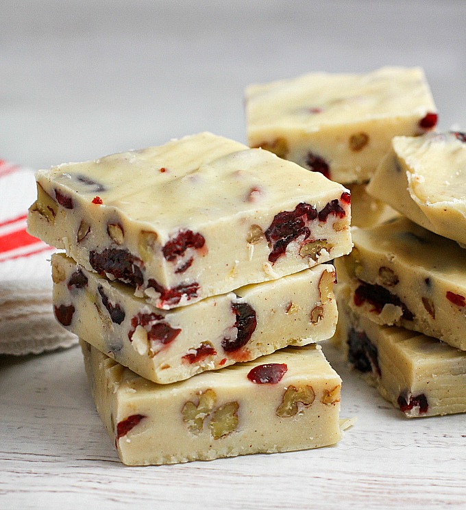 White Chocolate Cranberry Pecan Fudge