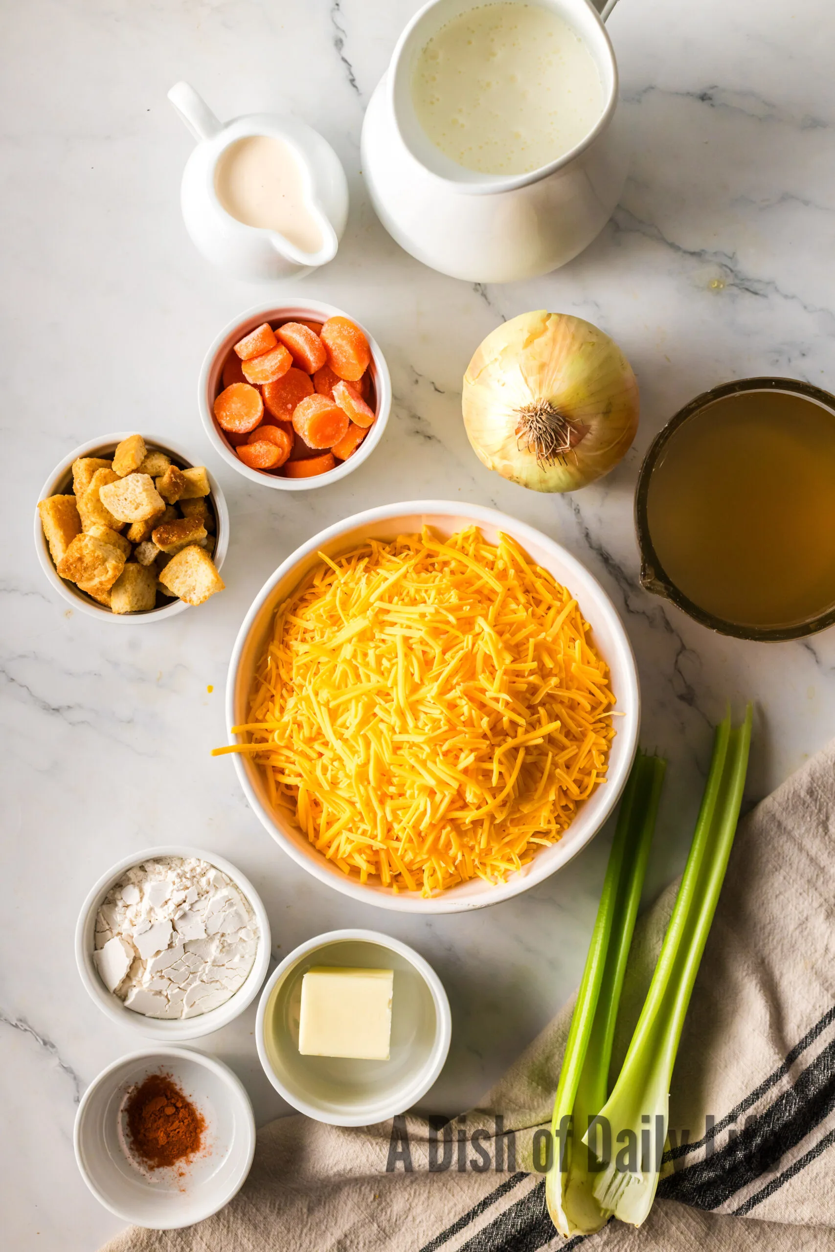 All ingredients laid out on the counter.