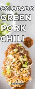 Odd sized single image for Pinterest of Colorado Green Pork Chili