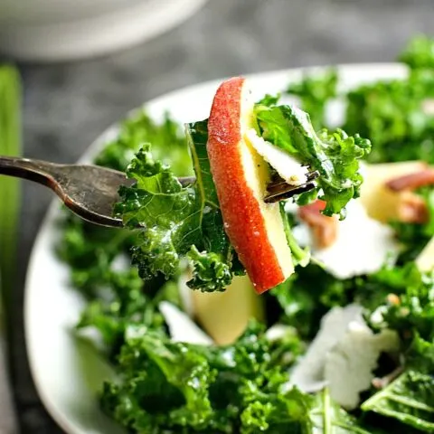 Kale Salad with Apples, Bacon and Lemon-Shallot Dressing