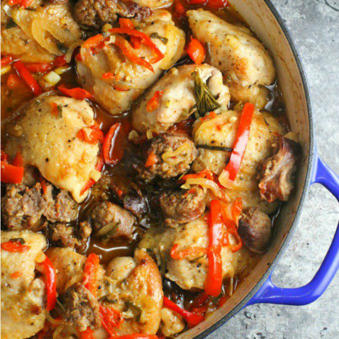 Chicken Scarpariello {Sweet and Sour Chicken}