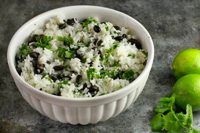 Cilantro lime rice with black beans