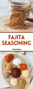 Collage of images for Pinterest of Fajita Seasoning