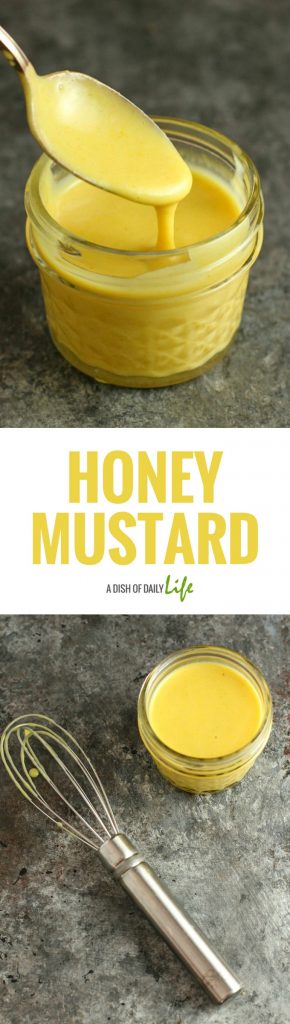 Honey Mustard is easy to make and uses ingredients you probably already have on hand. It's great as a dipping sauce or sandwich spread, and you can use it in salad dressings as well!