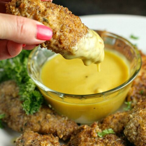 Pecan Crusted Chicken Tenderloins with Honey Mustard Dipping Sauce