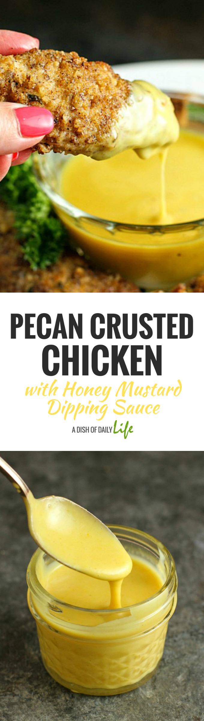 PicPecan Crusted Chicken with Honey Mustard Dipping Sauce 2