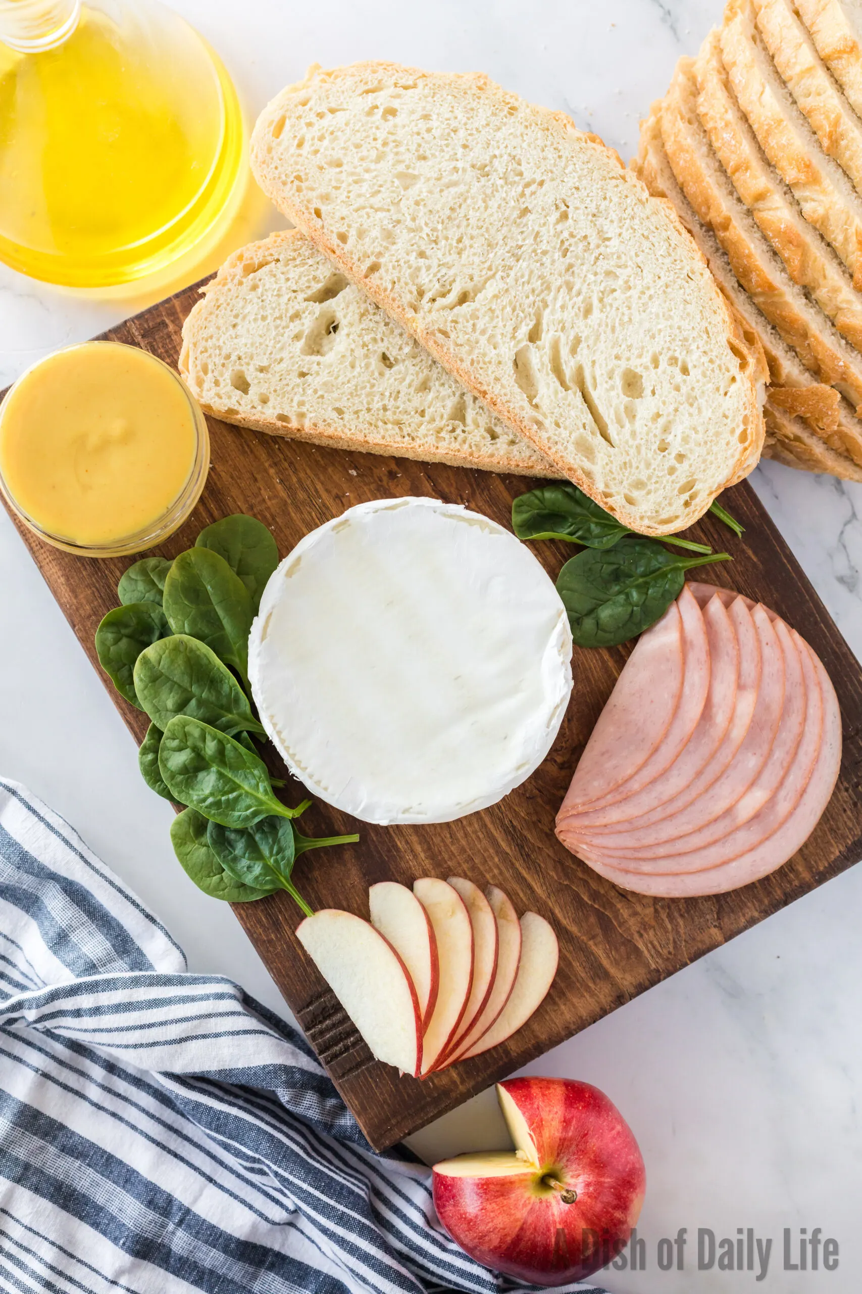 All ingredients laid out on platter, ready to assemble.