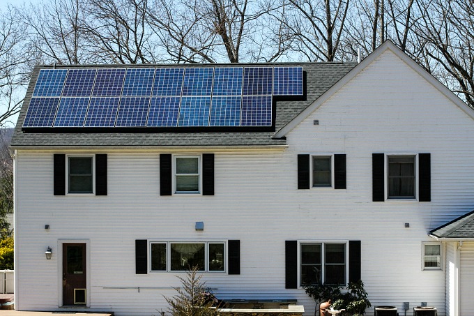 house with solar panels