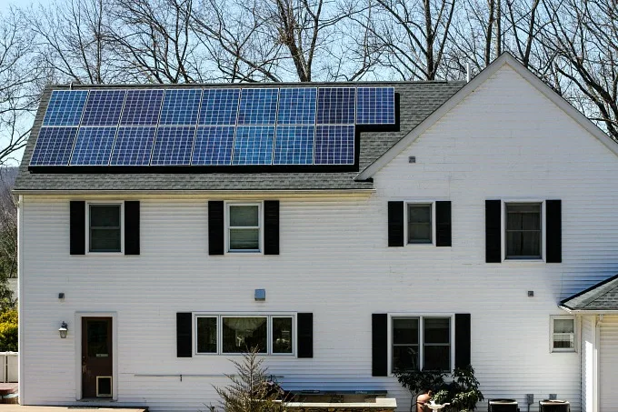 house with solar panels