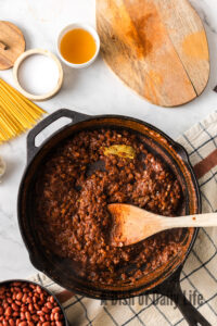 all spiced mixed together with onions in skillet