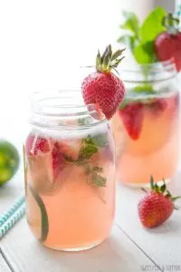 Strawberry Rhubarb Rose Sangria |