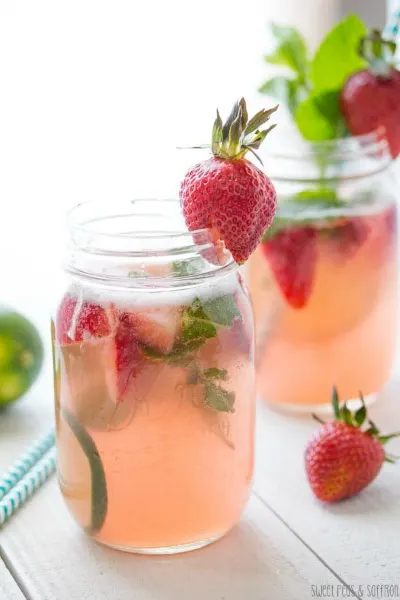 Strawberry Rhubarb Rose Sangria | Sweet Peas and Saffron