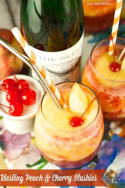 Riesling Peach & Cherry Slushies | Living Sweet Moments