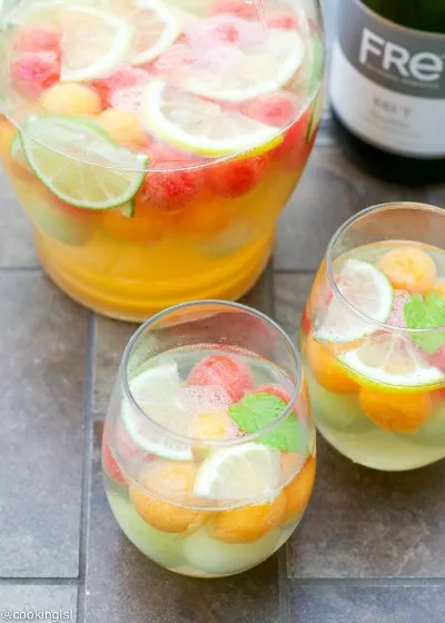 Sparkling Melon Ball Sangria | Cooking LSL