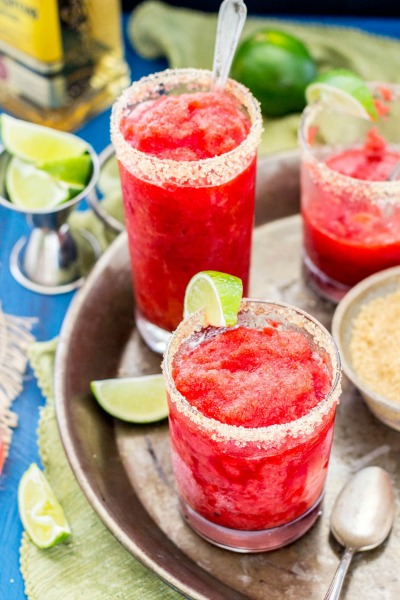 Strawberry Margarita Granita | Sugar Spun Run