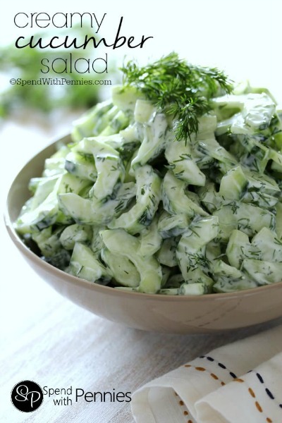 Creamy Cucumber Salad | Spend with Pennies - 31 Awesome BBQ Side Dishes