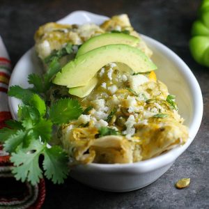 Creamy Green Chile Chicken Enchiladas