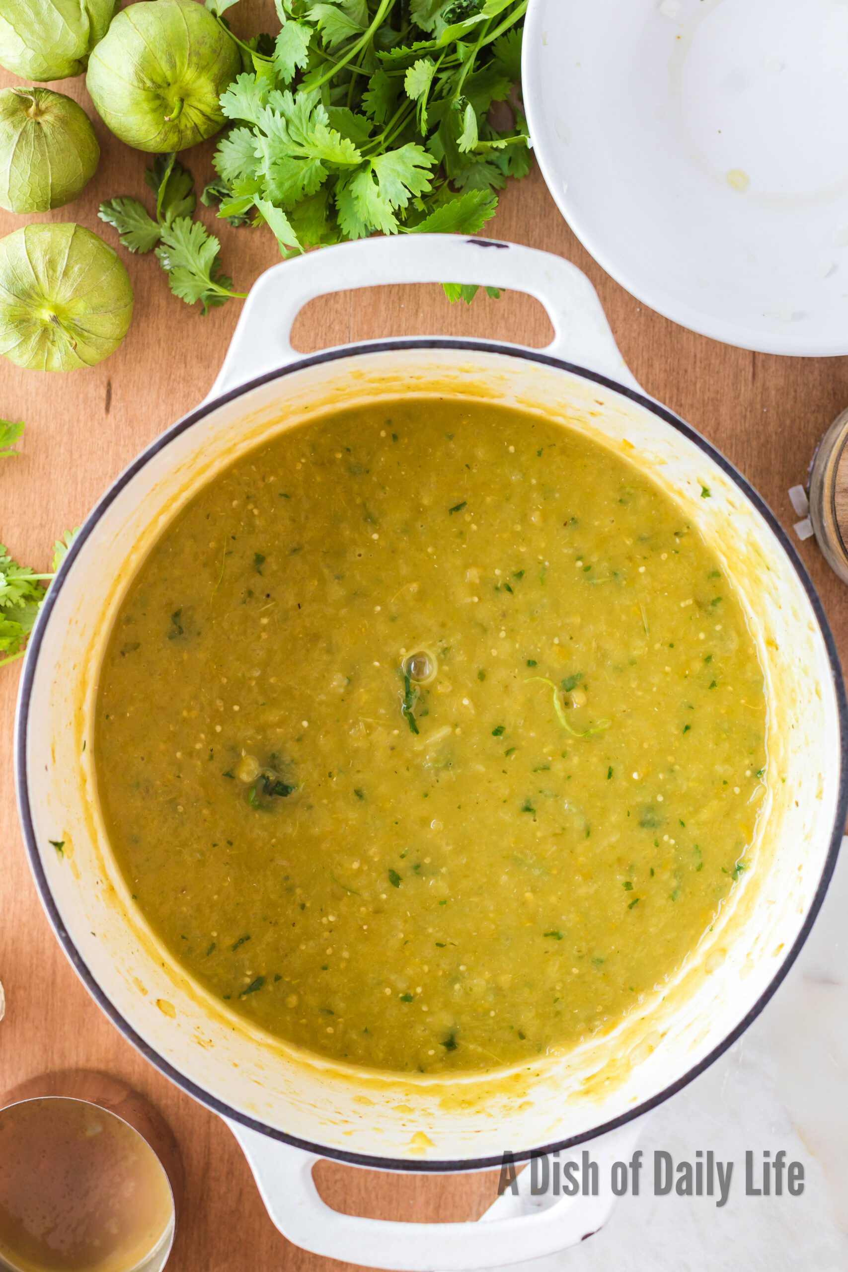 blended tomatillo mixture