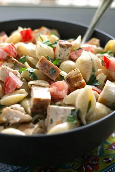 Grilled Chicken Ranch Pasta Salad