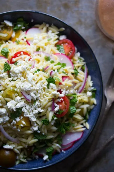 Herbed Orzo Salad with Tomatoes and Feta