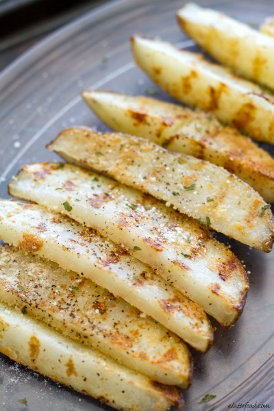 Grilled Black Pepper Parmesan Potato Wedges | A Latte Food - 31 Awesome BBQ Side Dishes