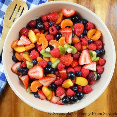 Summer Berry Fruit Salad with Honey Lime Glaze | Serena Bakes Simply from Scratch