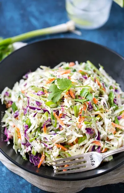 Tequila Lime Coleslaw | The Chunky Chef - 31 Awesome BBQ Side Dishes