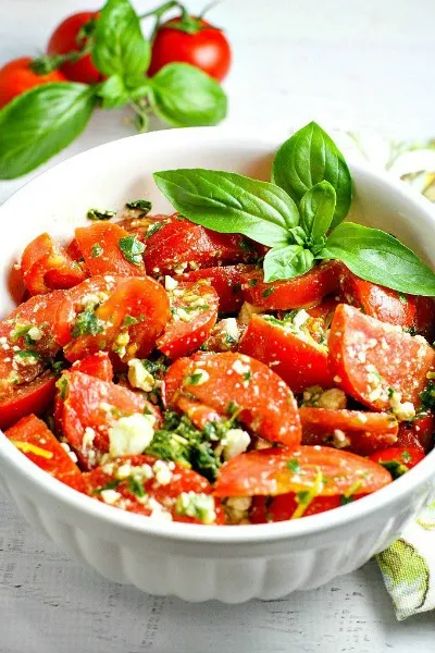 Tomato, Basil and Feta Salad - 31 Awesome BBQ Side Dishes