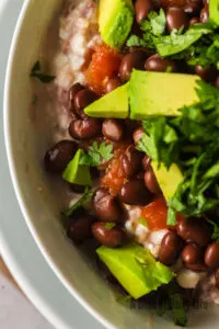 zoomed in image of cottage cheese dip in bowl