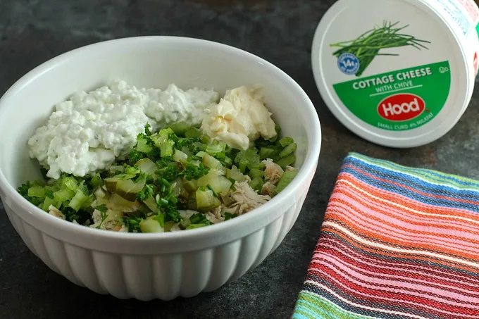 Hood Cottage Cheese with Chive gives this chicken salad recipe a boost in protein...perfect for a post workout snack!