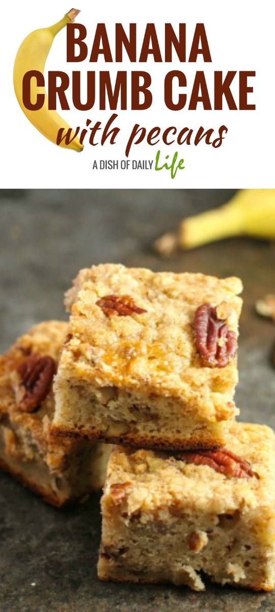 Cross banana bread with crumb cake and you get this absolutely delicious Banana Crumb Cake with Pecans!