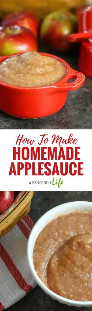 You're going to love this easy homemade applesauce recipe...two ingredients and water is all you need! #applesauce #apples