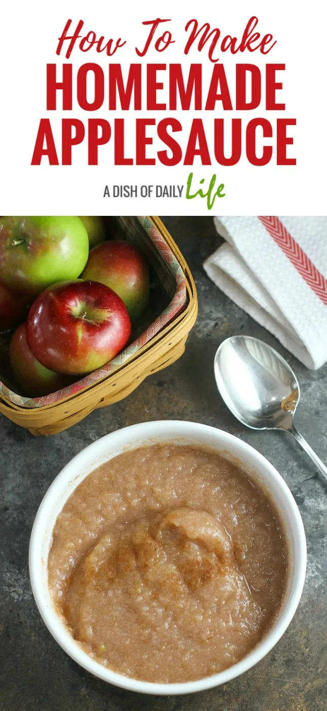 Learn how to make homemade applesauce...you won't believe how easy it is! Two ingredients plus a little water is all you need for this applesauce recipe!