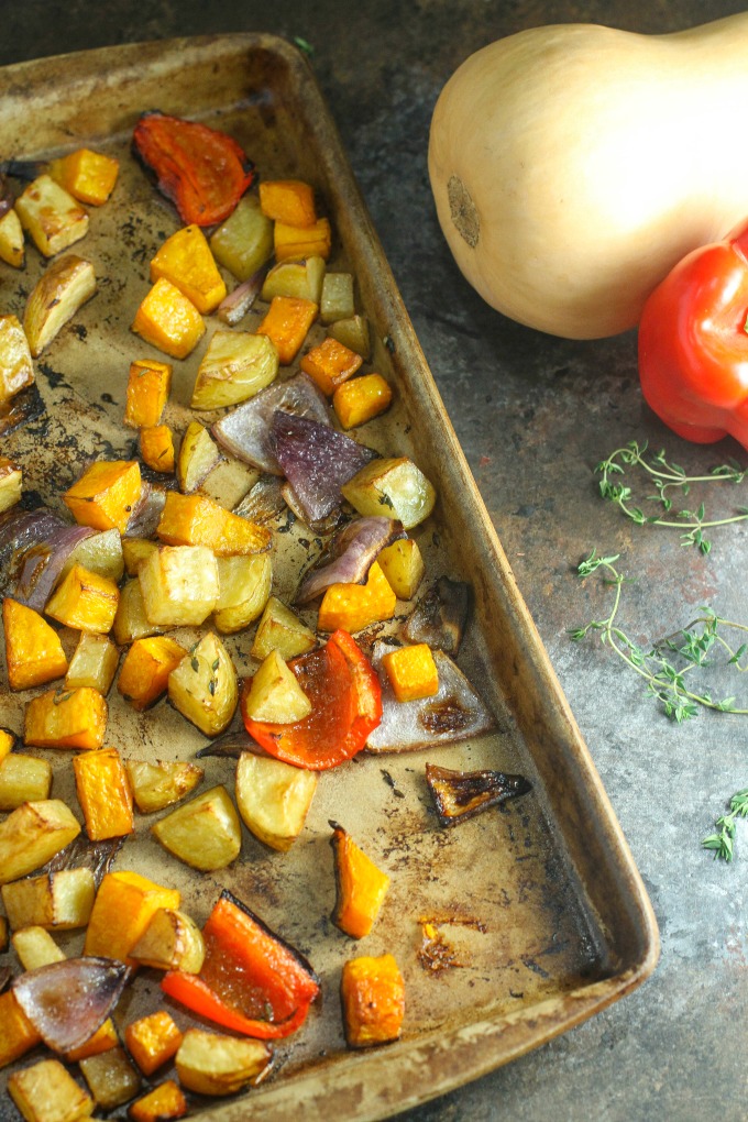 Roasting brings out another dimension of flavor in your vegetables. This simple Roasted Vegetable recipe is the perfect addition to your holiday dinner menu! Remember not to crowd your vegetables on your pan. They won't brown as well if there are too many on there!